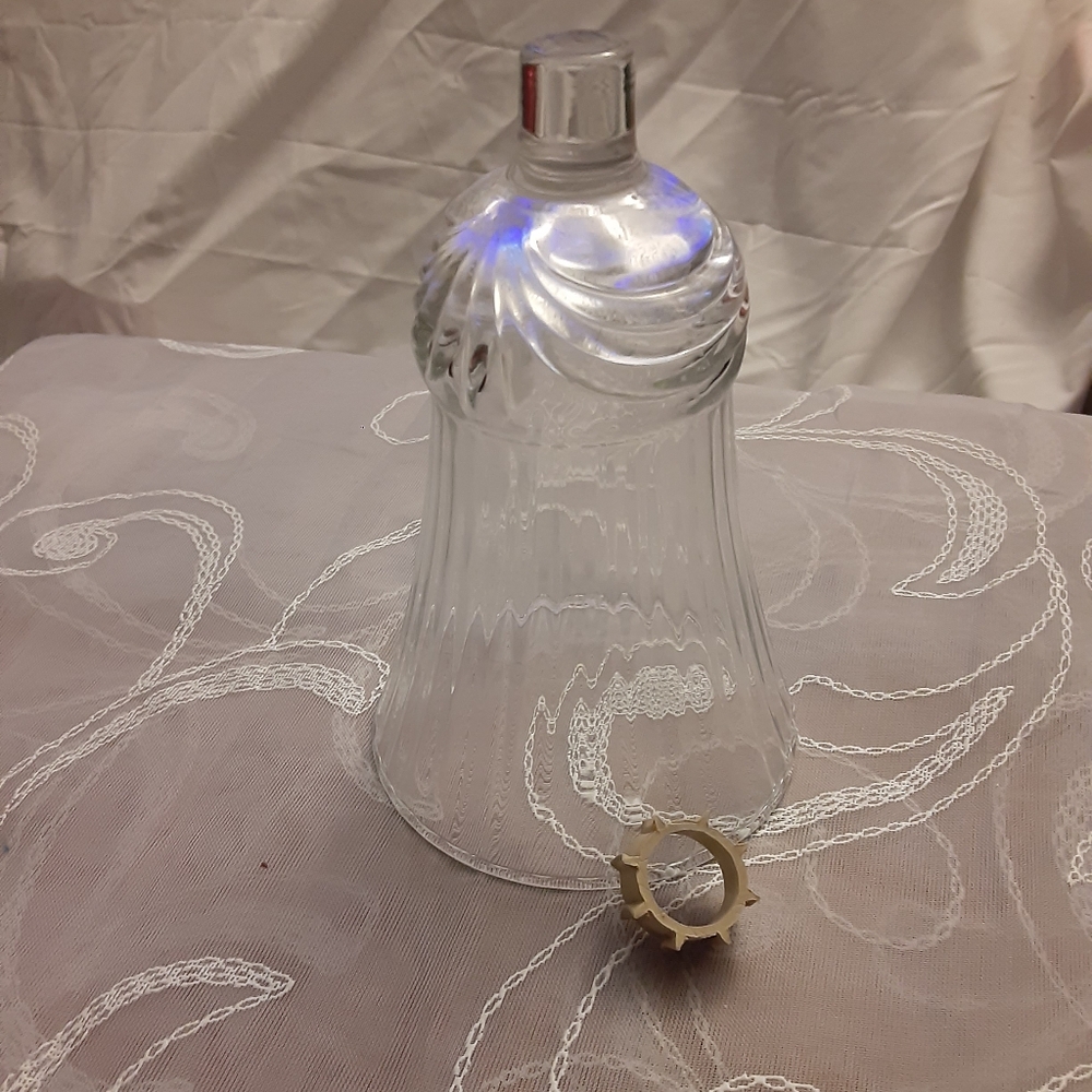Vintage Home Interiors Clear Glass "RENAISSANCE " Candle Holder Peg Voti… - Picture 2 of 5